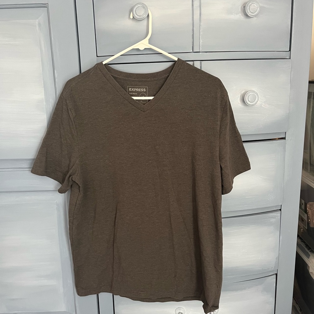 Express slim stretch v neck shirt